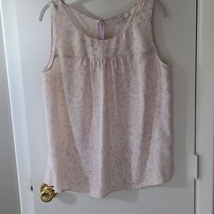 LOFT cream and pale purple dressy top
